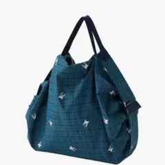 【美品】✨familiar Shupatto【S】 エコバッグ 青チェック