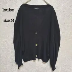 ルイーズ カーディガン M 黒 ドロップショルダー 薄手 ドルマンスリーブ