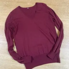 무인 양품 V 넥 메리노 울 니트 스웨터