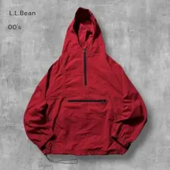 2820古着00s L.L.Beanアノラックパーカーソリッドドローコード赤XL