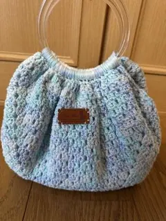 ハンドメイド　ナップサック　手編み　ミントコア ハンドメイド ナップサック 手編み ミントコア - メルカリ