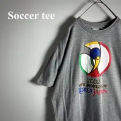 90s　FIFA World Cup　日韓ワールドカップ　Tシャツ　グレー　古着
