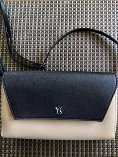 Y's フラップショルダーバッグ 黒/ベージュのサムネイル