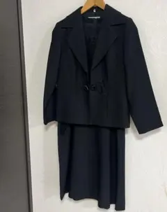 日本製　フォーマル　ジャケットワンピース　セット　黒　9号