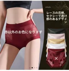 Mid-Rise Lace Panties通気性シームレスショーツ４枚セット　М