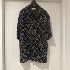CELINE セリーヌ 総柄 ロゴ 半袖シャツ ブラック サイズ40 美品のサムネイル