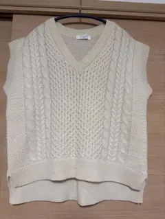 Samansa Mos2 blue ニットベスト