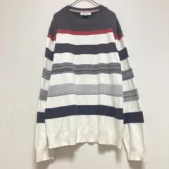 【ザショップTK】長袖トレーナー スウェット ストライプ レディースL 日本製
