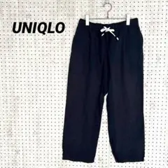 UNIQLO リネンブレンドイージーパンツ ネイビー（L）ウエストゴム