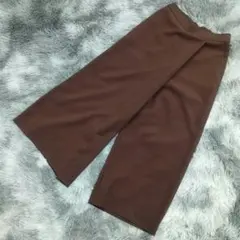 インディヴィ ラップ風ワイドパンツ 05 ブラウン 3号 小さいサイズ