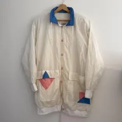 80s VINTAGE 古着 ナイロンコートコーチジャケット 16W お洒落