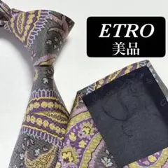 ✨美品✨】ETRO エトロ ネクタイ レッド ペイズリー シルク