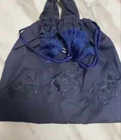 ear PAPILLONNER イアパピヨネ 馬刺繍 巾着バッグ 美品のサムネイル