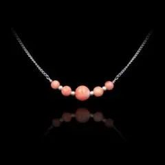 【高知県土佐沖産】深海サンゴ6.5㎜　ネックレス