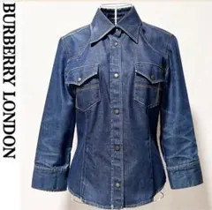 バーバリーロンドン デニムシャツ チェック柄 シャツ デニム トップス 春服