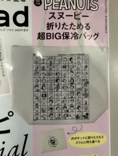 クックパッドplus夏号付録 PEANUTS 折りたためる 超BIG保冷バッグのサムネイル
