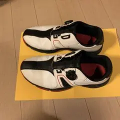 アディダス Q44729 ゴルフ スパイク ダイヤル式 白×黒 26㎝