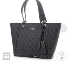 GUESS ブラック トートハンドバッグ