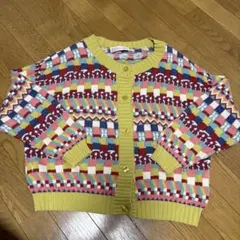 STEFANEL マルチカラー ニットカーディガン