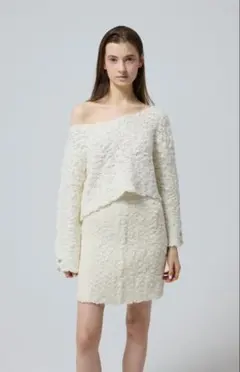 Cygne　シーニュ　カットジャガードオフショルブラウス Nonce Cygne 1 カットジャガードオフショルブラウス Nonce WHITE - メルカリ