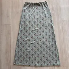 ローラアシュレイ 花柄グリーンタイトスカート