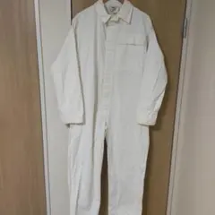 海外古着 白いつなぎ ミリタリー ワークウェア Harveys 金具の無い作業服 海外古着 白いつなぎ ミリタリー ワークウェア Harveys 金具の無い作業