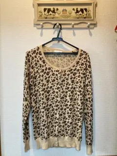 ヒョウ柄 ベージュ カーディガン