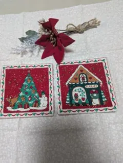 ハンドメイド パッチワーク クリスマス コースター お子様にも No.2