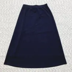 コムサイズム フレアスカート ネイビー 11号 L ウエストゴム 裏地 伸縮性