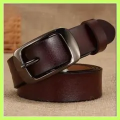 ベルト レディース 牛革レザー 無地シンプル カジュアルダークブラウンゴルフ