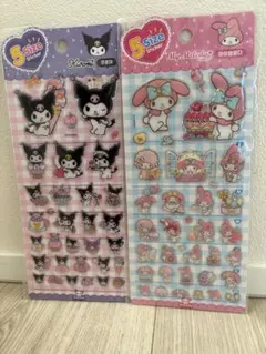【正規品】5size サンリオ マイメロ クロミ ぷっくりシール 2枚