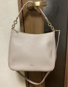 FURLA ピンクベージュ　グレージュ　ハンドバッグ　ショルダーバッグ