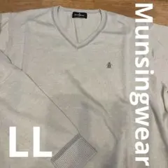 Munsingwear グレー Vネックセーター LL ウェア　ゴルフ　セーター