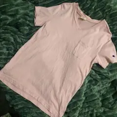 Champion（チャンピオン）VネックTシャツ ピンク SMALL