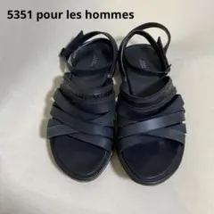 5351 pour les hommes プールオム　レザー ストラップサンダル