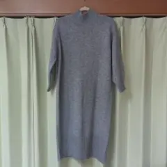 アースミュージック＆エコロジーハイネック ニットワンピースグレー