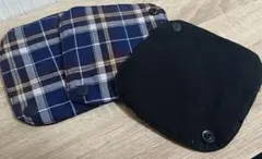 ハンドメイド ほぼ正方形　布ナプキン　撥水布　消臭布　ブラックチェック　3枚