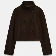 ZARA ショート丈ピーコート　ジャケット　ブラウン