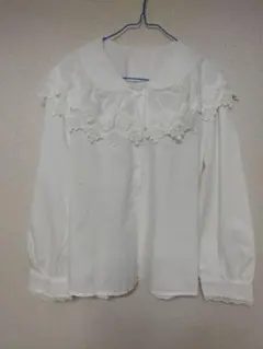 ブラウス/レディース/フリル付き/長袖/白/ピンクハウス風/新品/送料無料即決