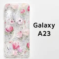 Galaxy A23 5G ケース クリア 花 透明 カバー ①