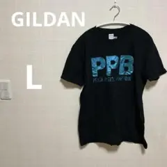 GILDAN PPBロゴ ブラック Tシャツ 【L】