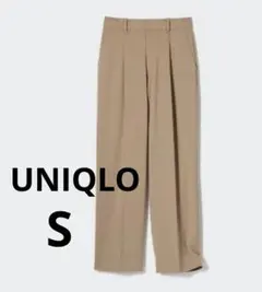 UNIQLO ユニクロ タックワイドパンツハイウエスト Sサイズ ベージュ