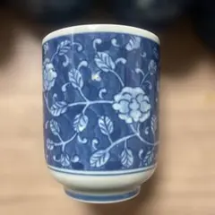 有田焼　彩山　青色花柄 湯飲み 6個セット
