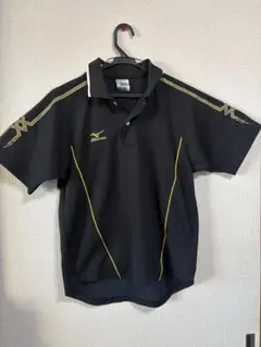 MIZUNO バドミントンウェア ポロシャツ ブラック ゴールドのサムネイル