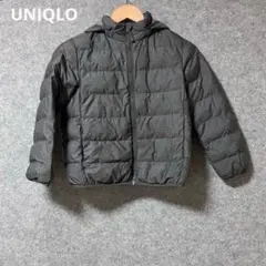 UNIQLOキッズ フード付きダウンジャケット グレー