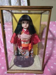 美品 市松人形 ガラスケース付き - メルカリ