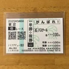 バステール　メイクデビュー（新馬戦）　現地応援馬券