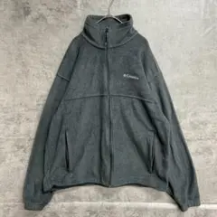 コロンビア フリースジャケット 灰色 刺繍ロゴ L アウトドア 防寒【6012】