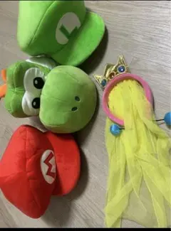 USJ ユニバ マリオ、ルイージ、ヨッシーの帽子とピーチカチューシャ