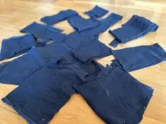 藍染めリネン、濃紺リネンハギレセット